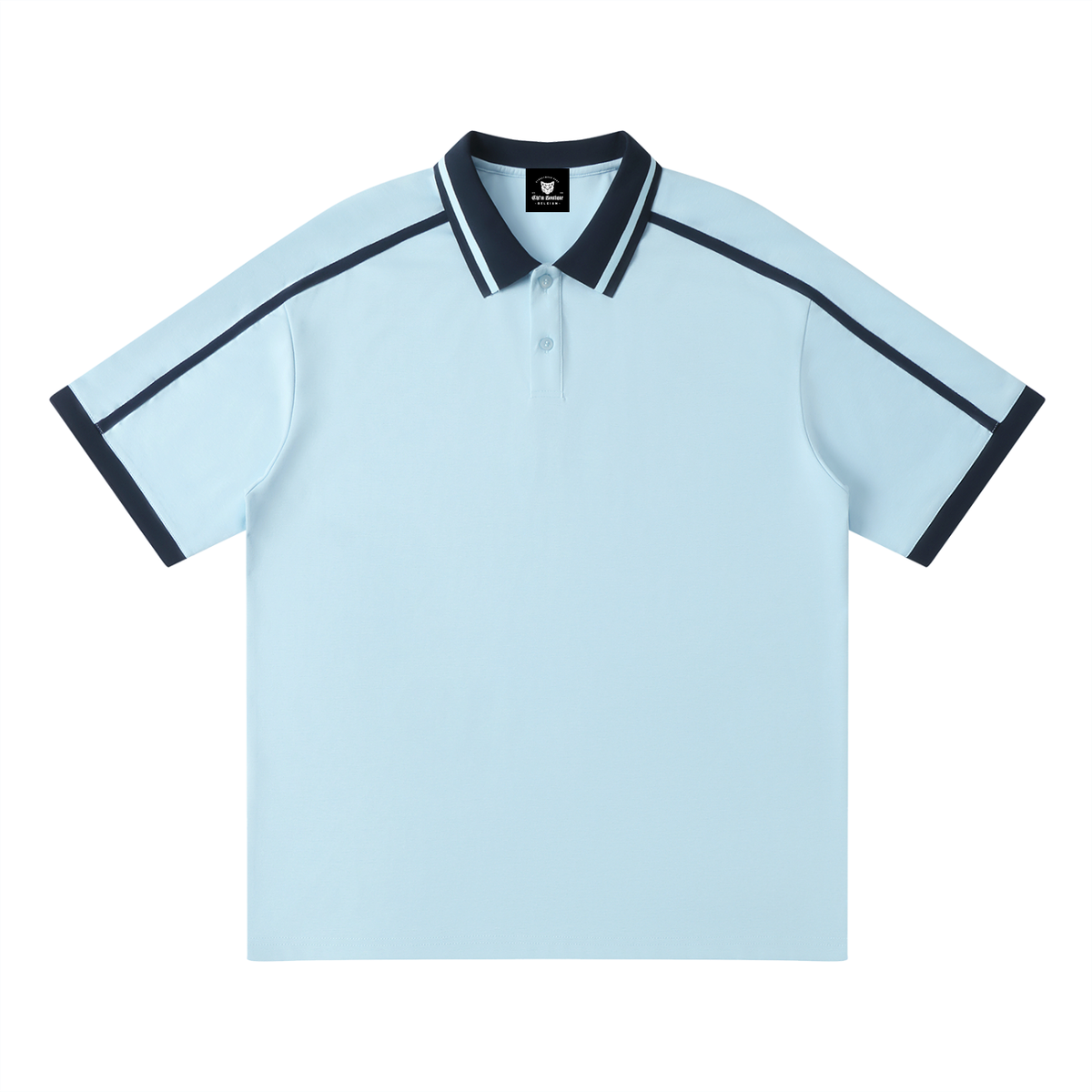 Polo Contrast Piping Noir Original — Streetwear Belge