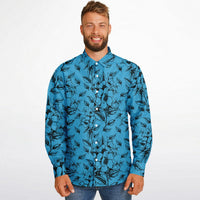 chemise homme manches longues bleue