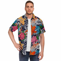 chemise courte homme motifs japonais