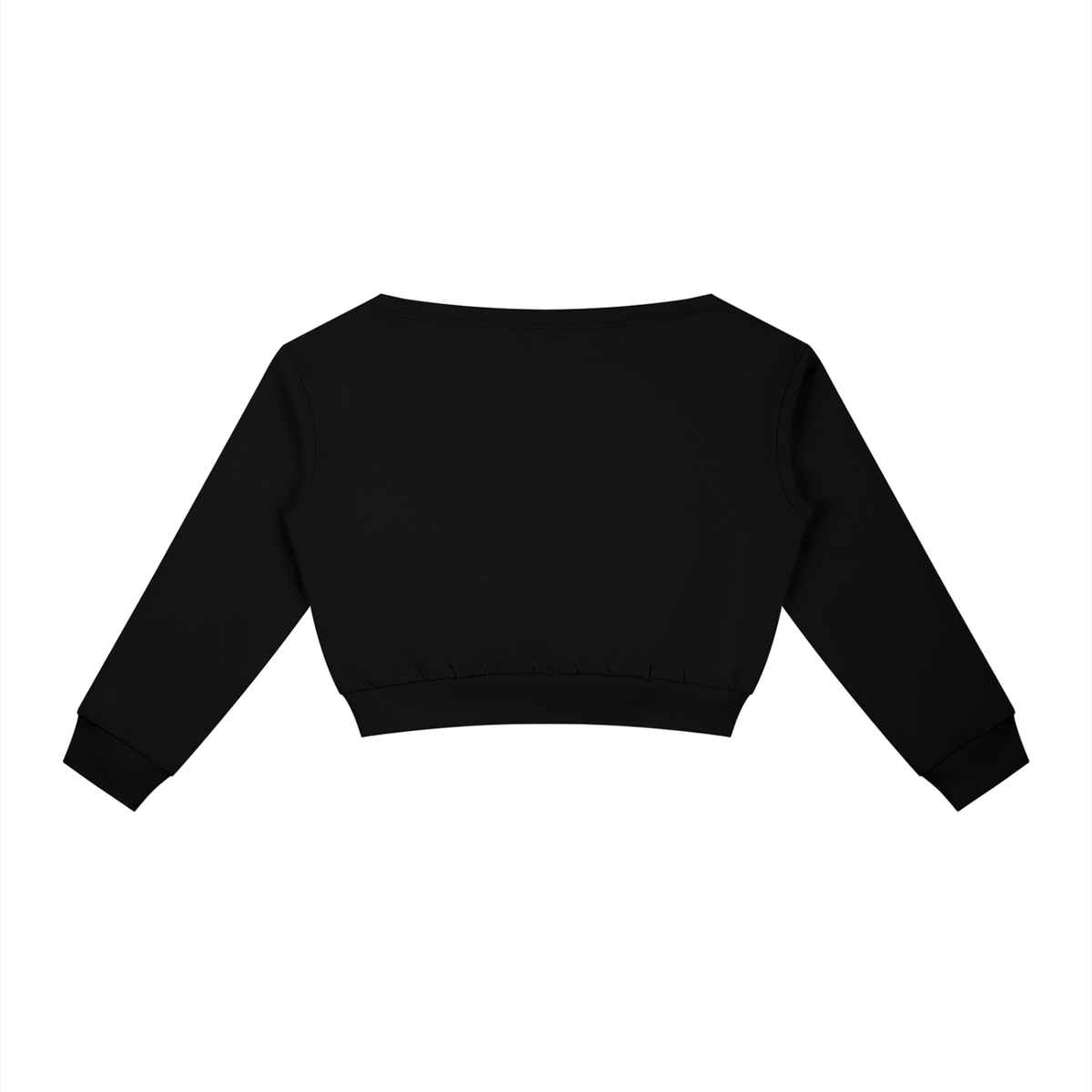 Dos du sweat épaules dénudées femme crop top noir