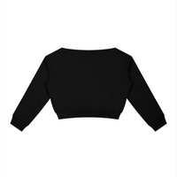 Dos du sweat épaules dénudées femme crop top noir