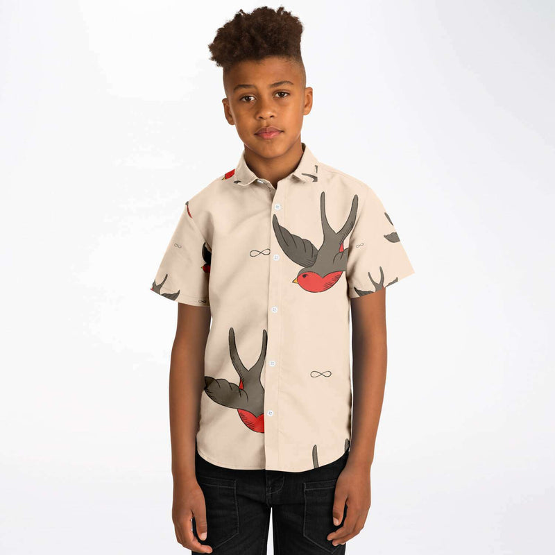 Chemise garçon originale hirondelle manches courtes