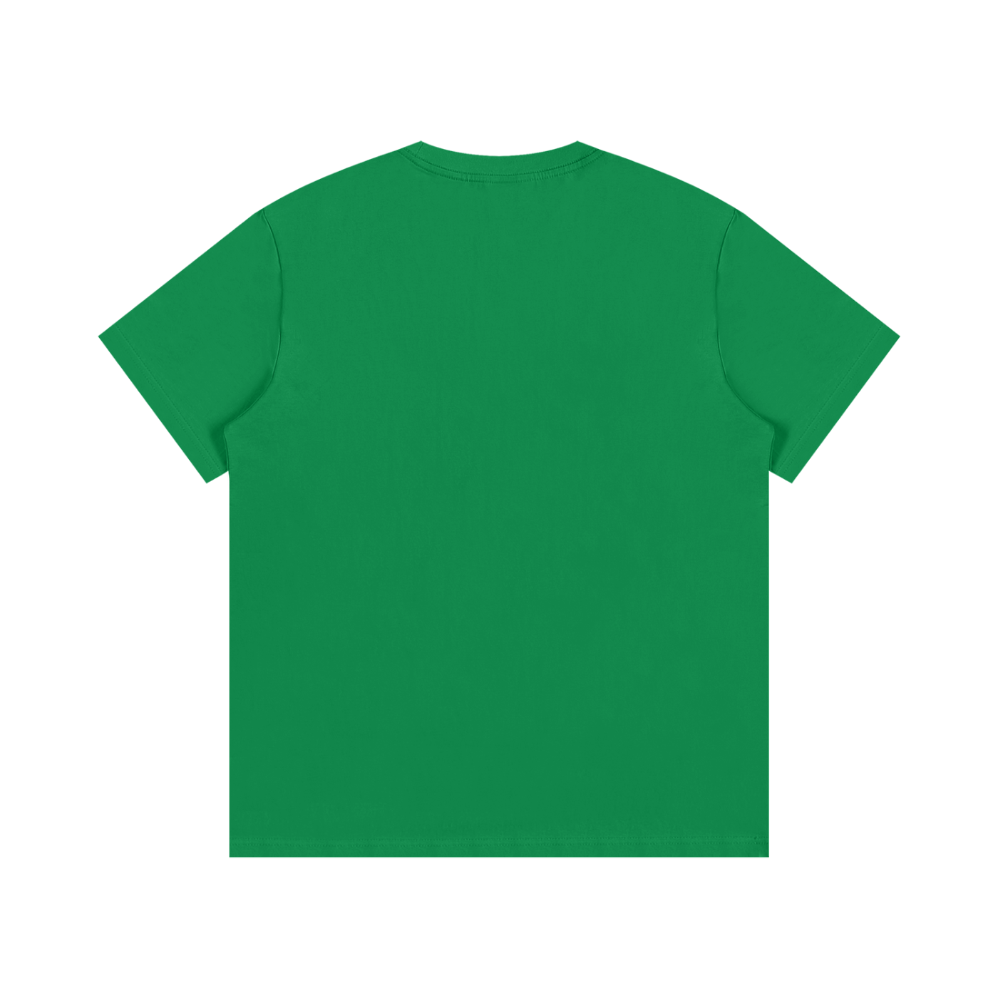 T-shirt en vert prairie vu de dos - coupe droite unisexe sans imprimé arrière