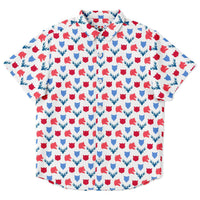 chemise estivale garçon blanche et rouge