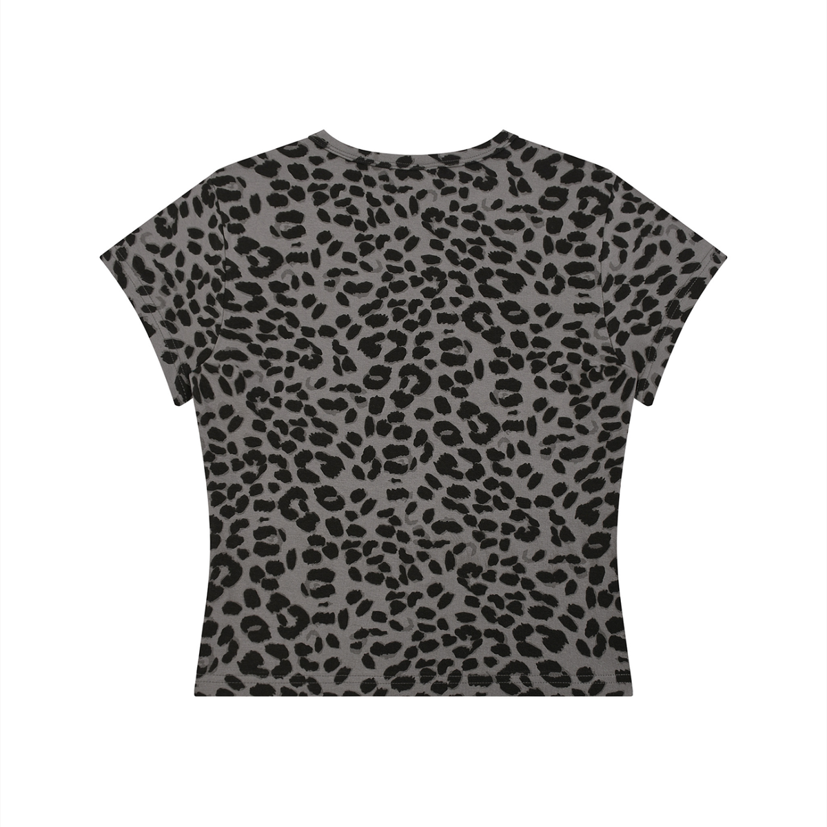 Dos du t-shirt femme léopard crop top anthracite
