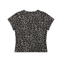 Dos du t-shirt femme léopard crop top anthracite