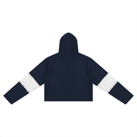 Dos du hoodie crop top femme dentelle bleu marine