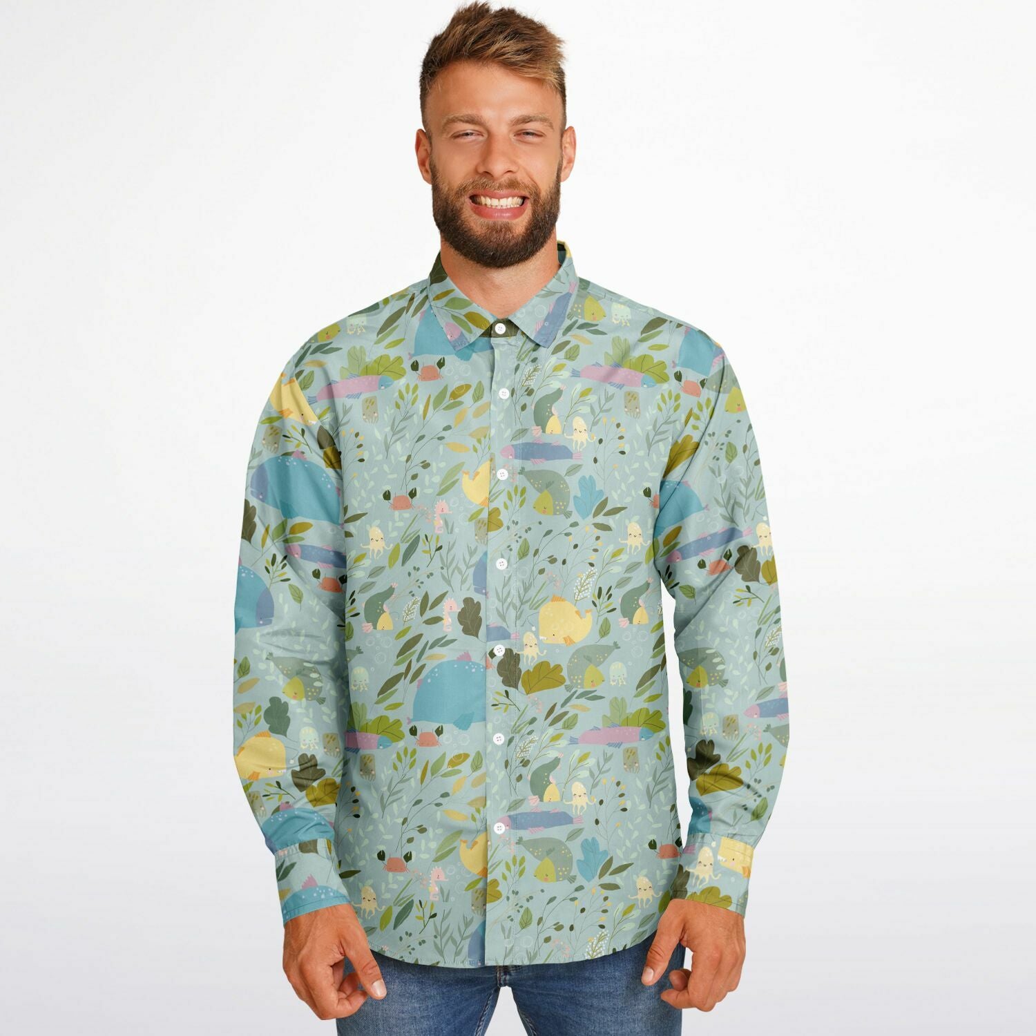 chemise homme printemps été vert clair
