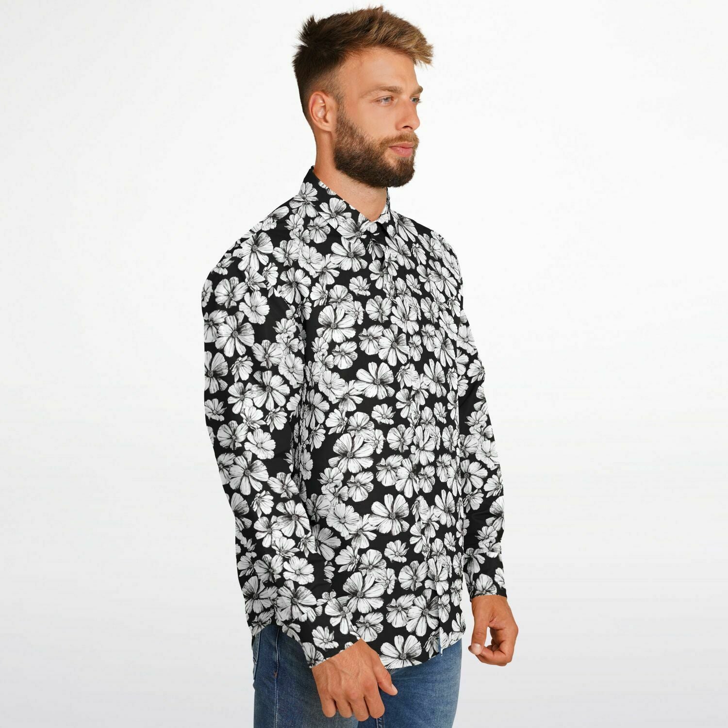 tenue tendance homme chemise fleurs blanches