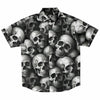 Chemise homme manches courtes - Têtes de morts noir et blanc