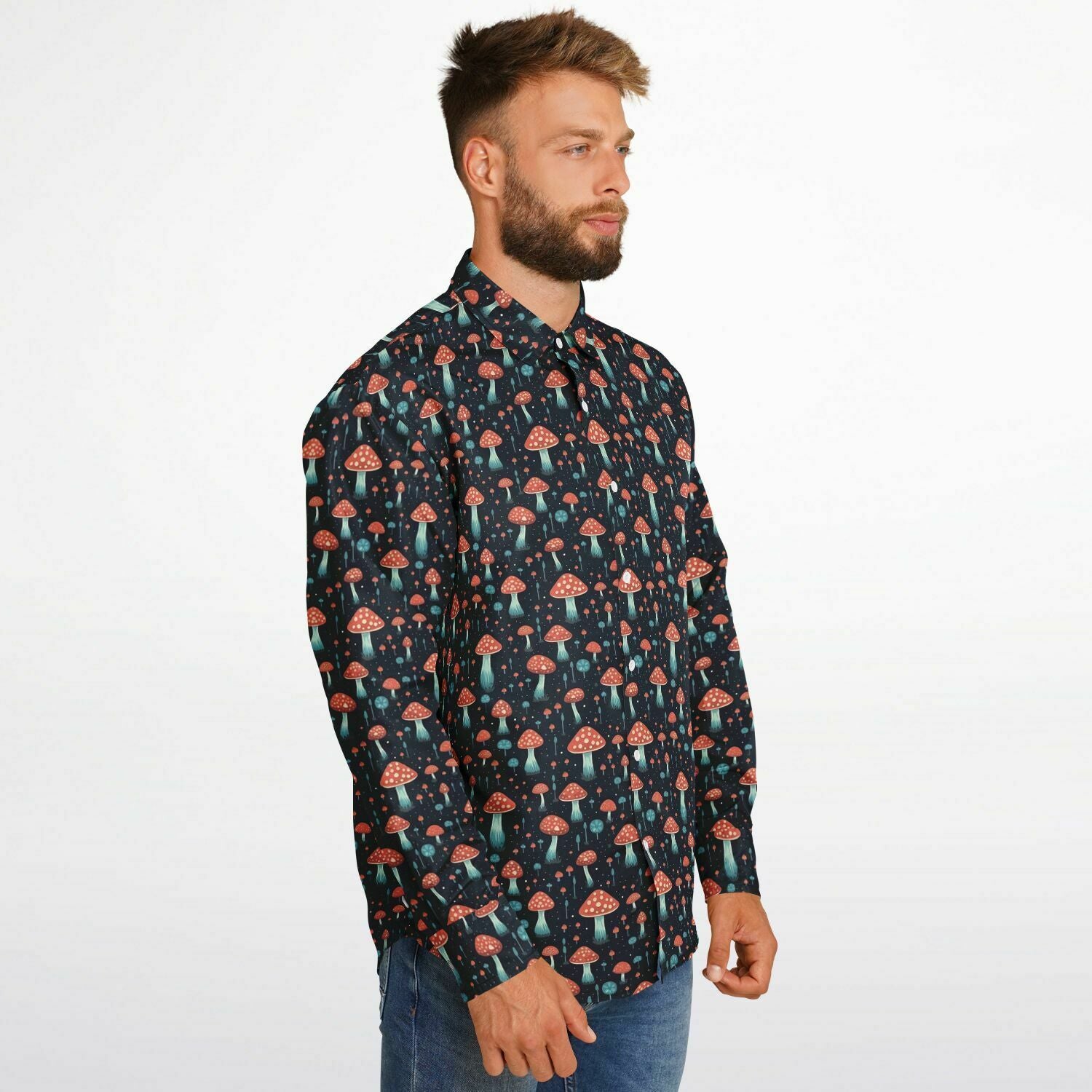 Chemise homme manches longues - Champignons