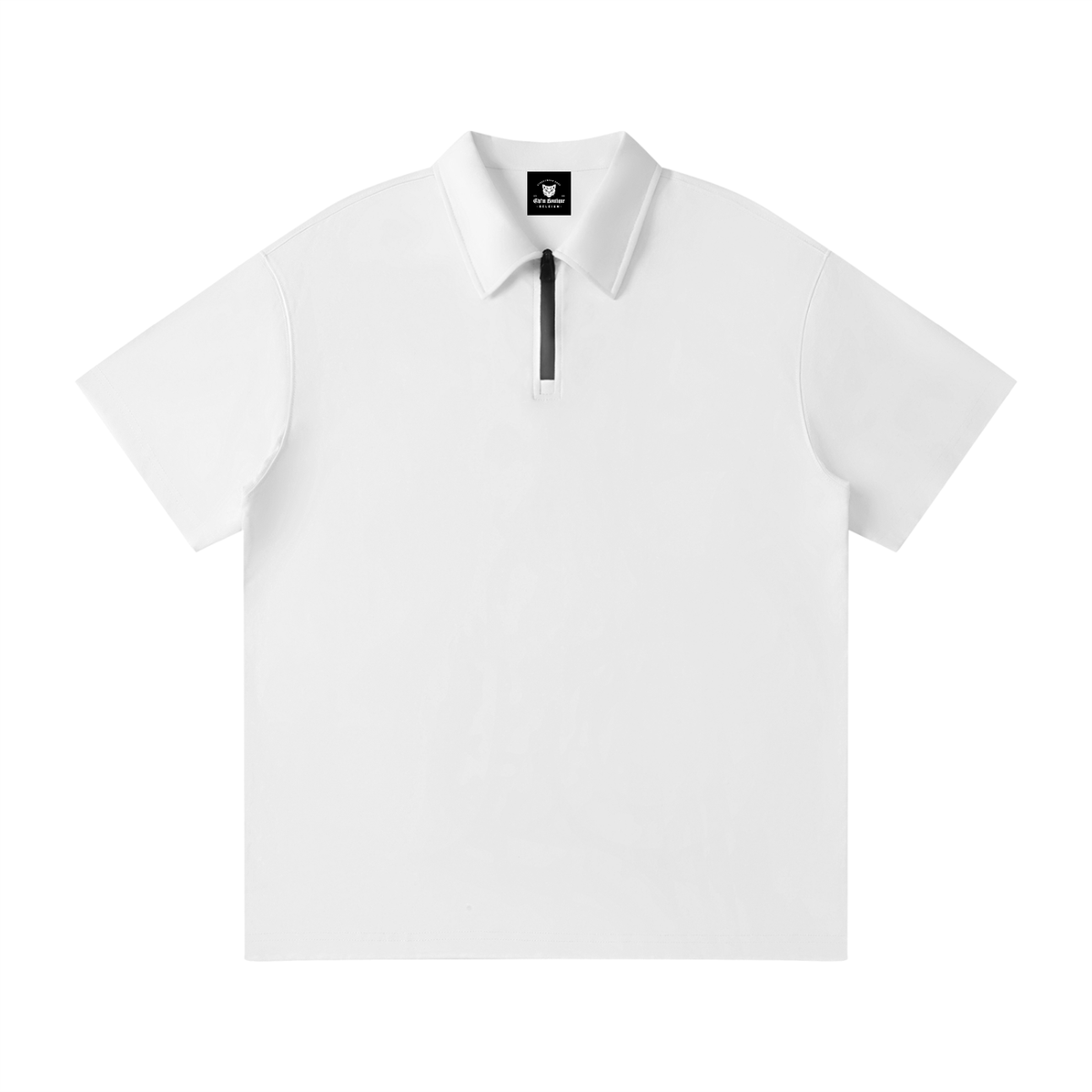 Polo Quart-Zip Noir Original — Streetwear Belge