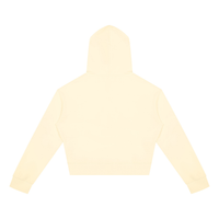 Dos du sweat zippé crop top femme crème