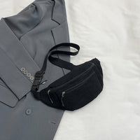 Sac banane velours côtelé beige – vue 3