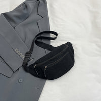 Sac banane velours côtelé beige – vue 3