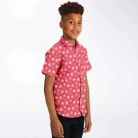 Chemise garçon rouge originale manches courtes