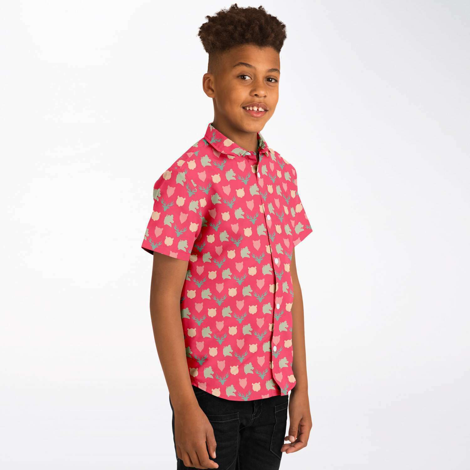 Chemise garçon rouge originale manches courtes