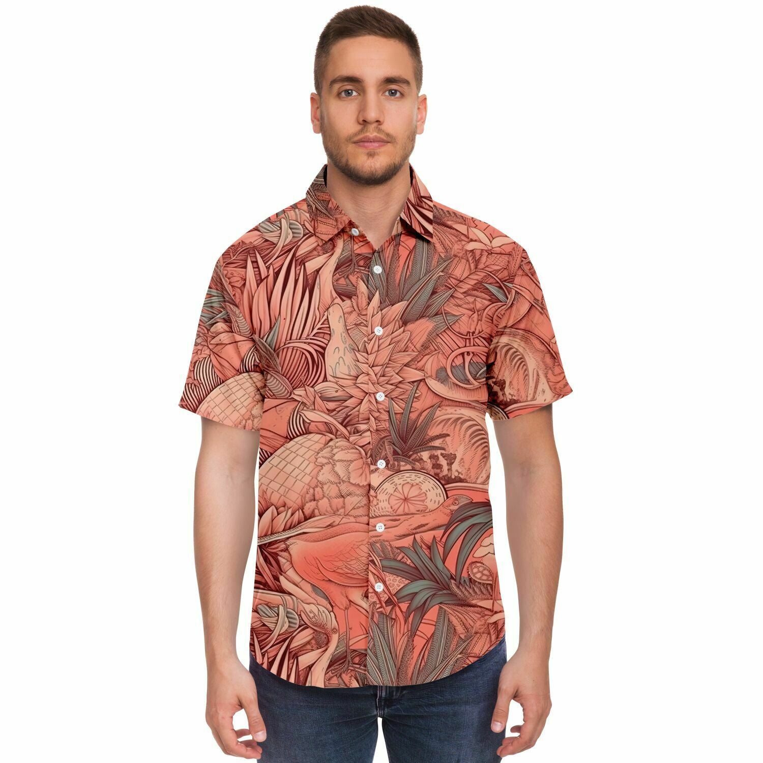 chemise homme été à fleurs