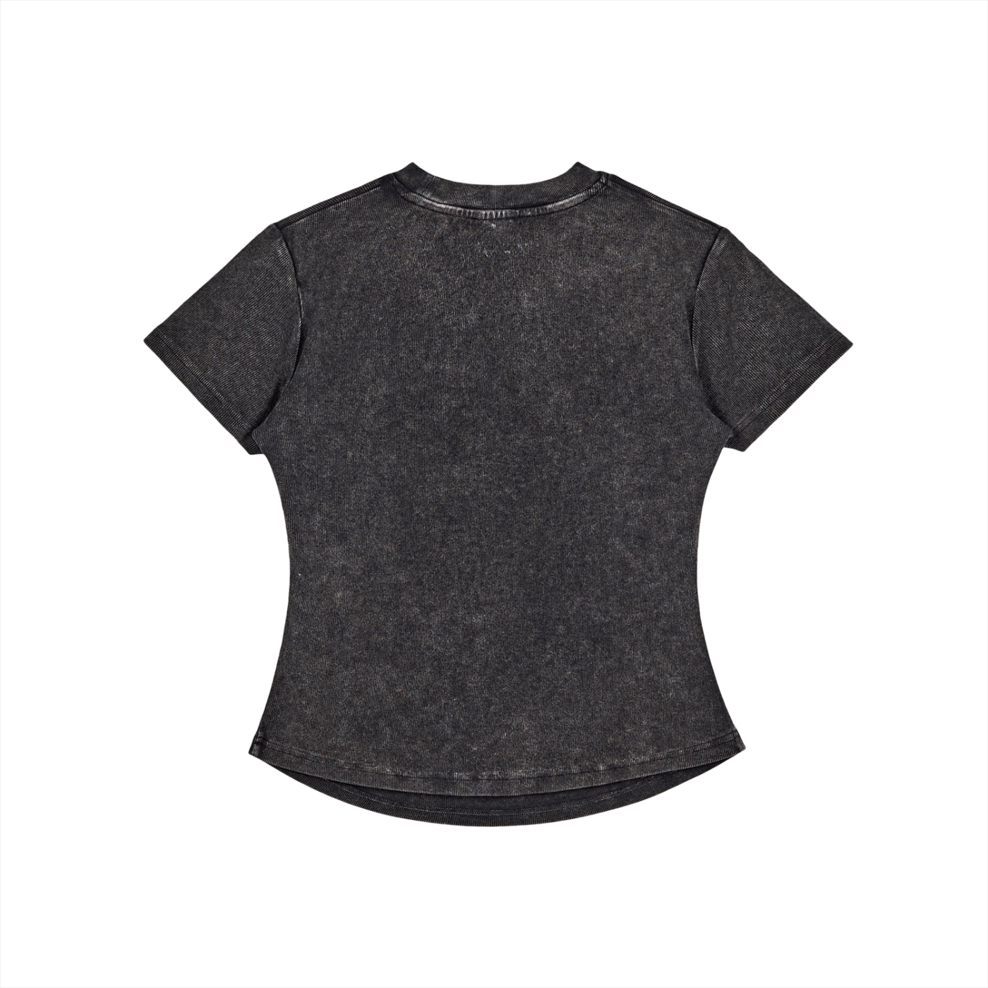Packshot dos du t-shirt ajusté délavé original femme noir délavé