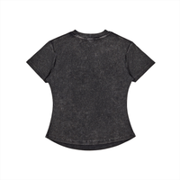 Packshot dos du t-shirt ajusté délavé original femme noir délavé