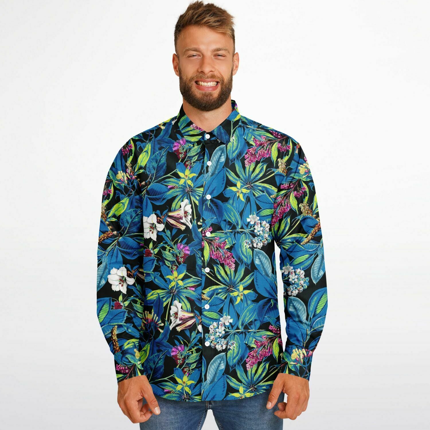 chemise printanière à fleurs pour homme