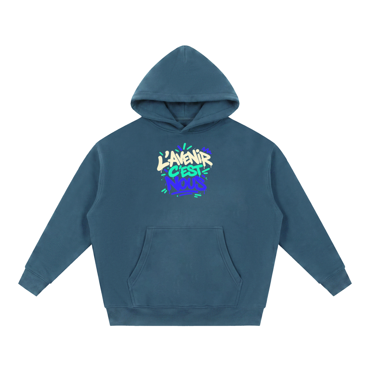 Hoodie boxy Gen Z « L'avenir c'est nous » – coupe courte