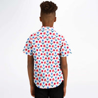 chemise garçon printanière blanche et rouge