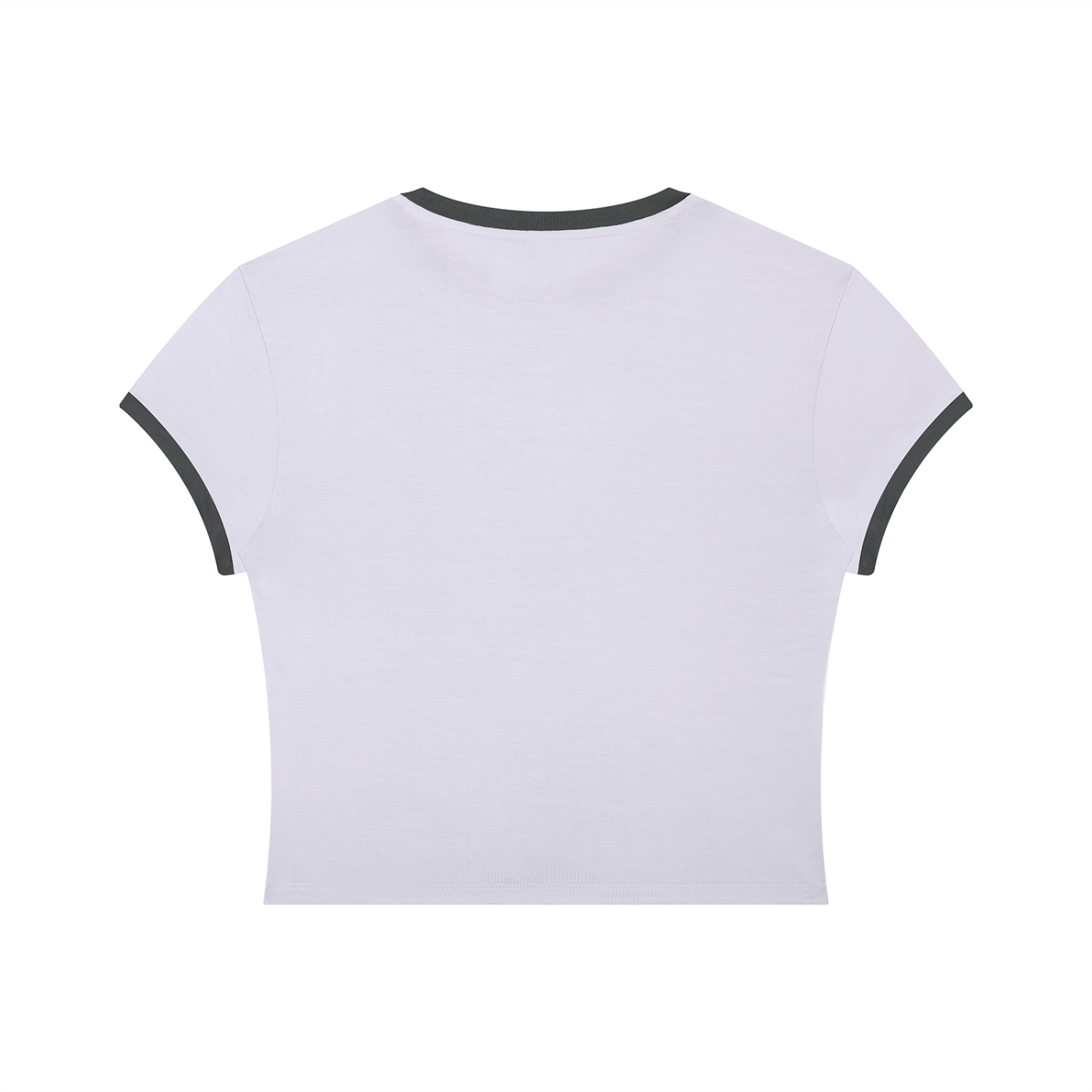 Packshot dos du t-shirt ringer original femme lilas / gris foncé