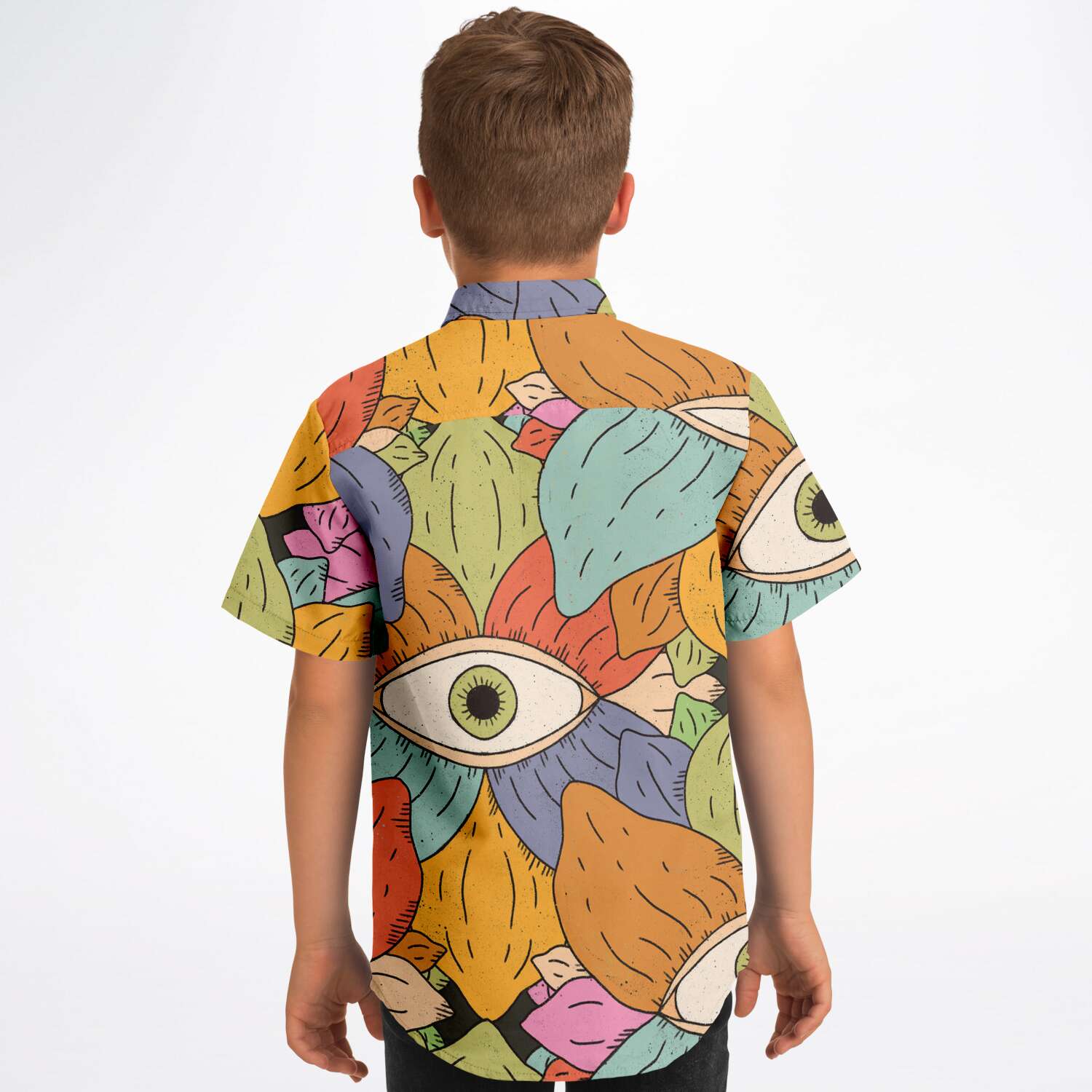 chemise enfants beige avec motifs abstract