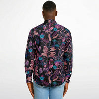 chemise homme style floral noir et bleu