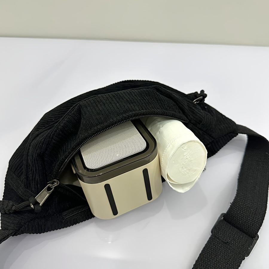 Sac banane velours brun – vue 8