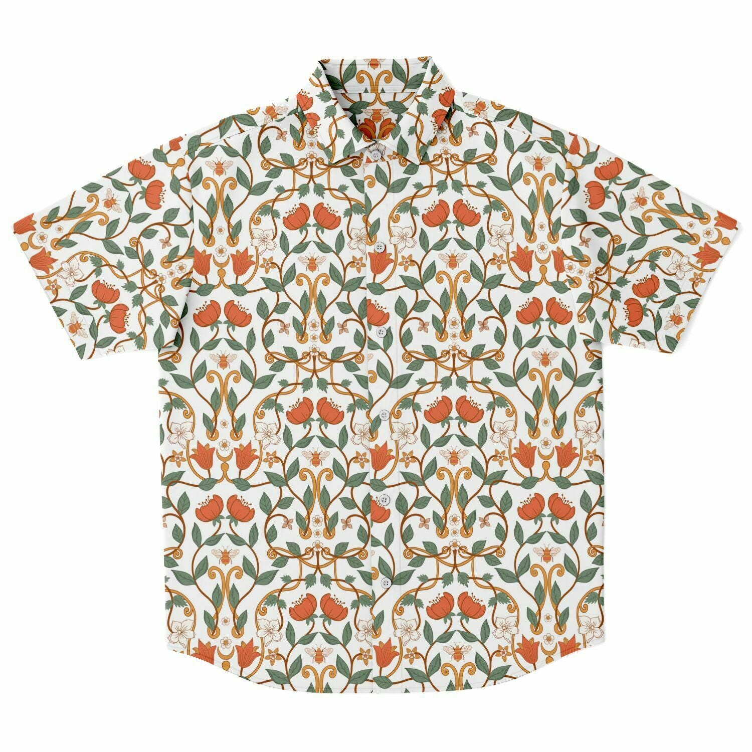 Chemise homme manches courtes à fleurs