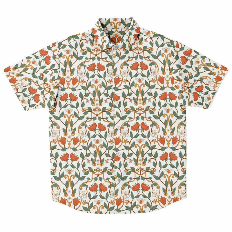 Chemise homme manches courtes à fleurs