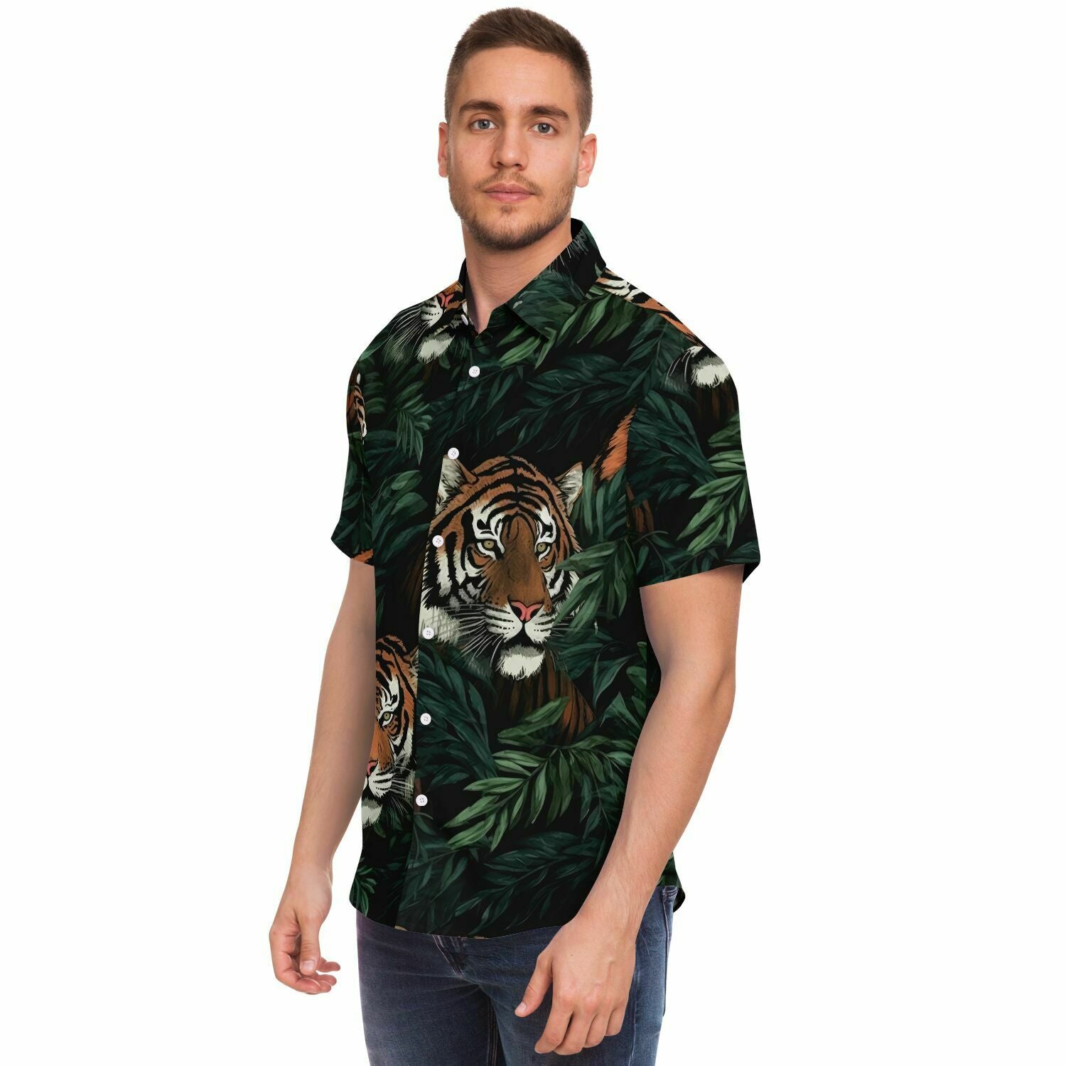 chemise décontractée homme tigre