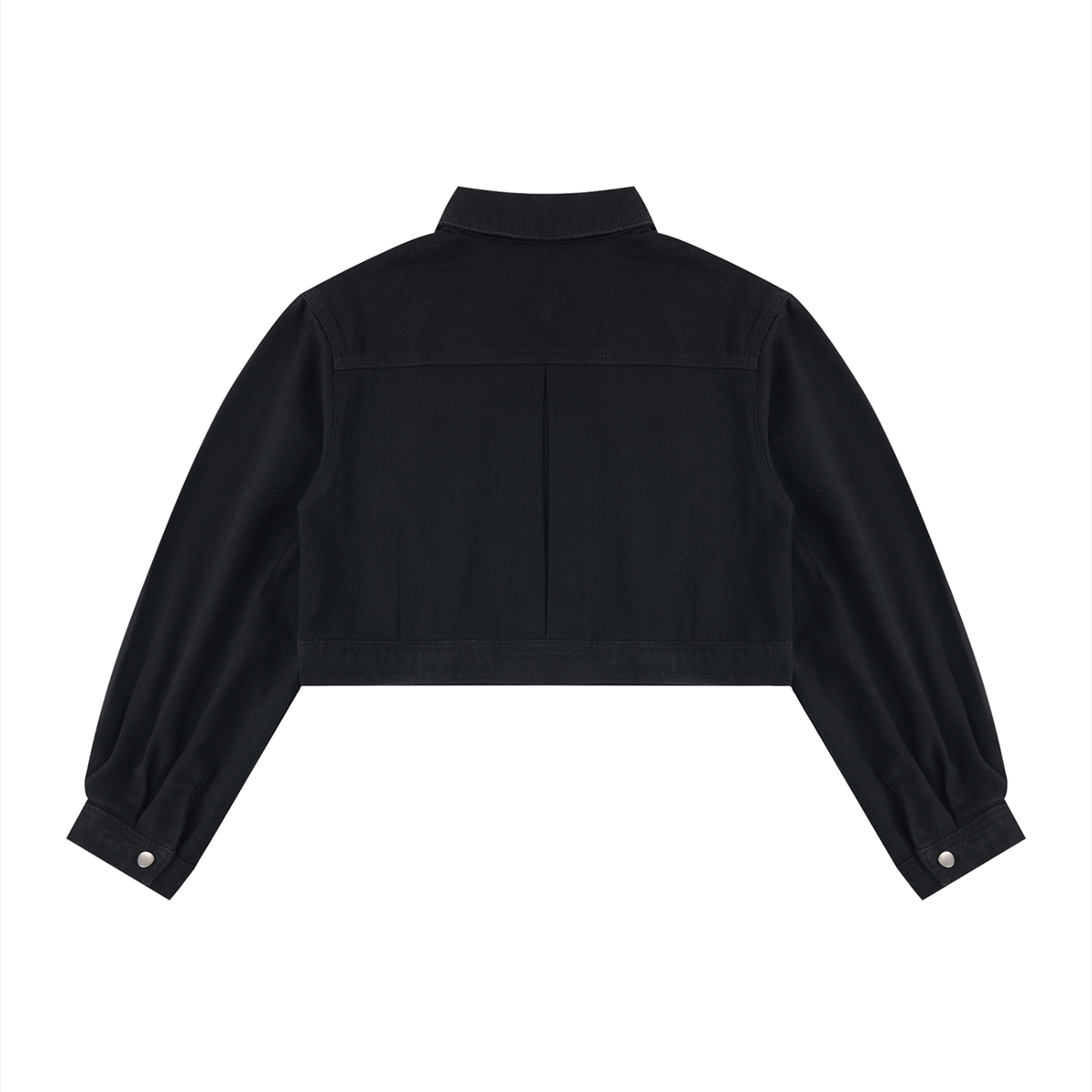 Dos de la veste en jean courte femme noir