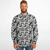 chemise originale homme noir fleurs blanches