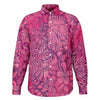 Chemise homme manches longues à fleurs rose