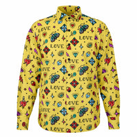 Chemise Homme originale jaune style tatoo - Manches Longues
