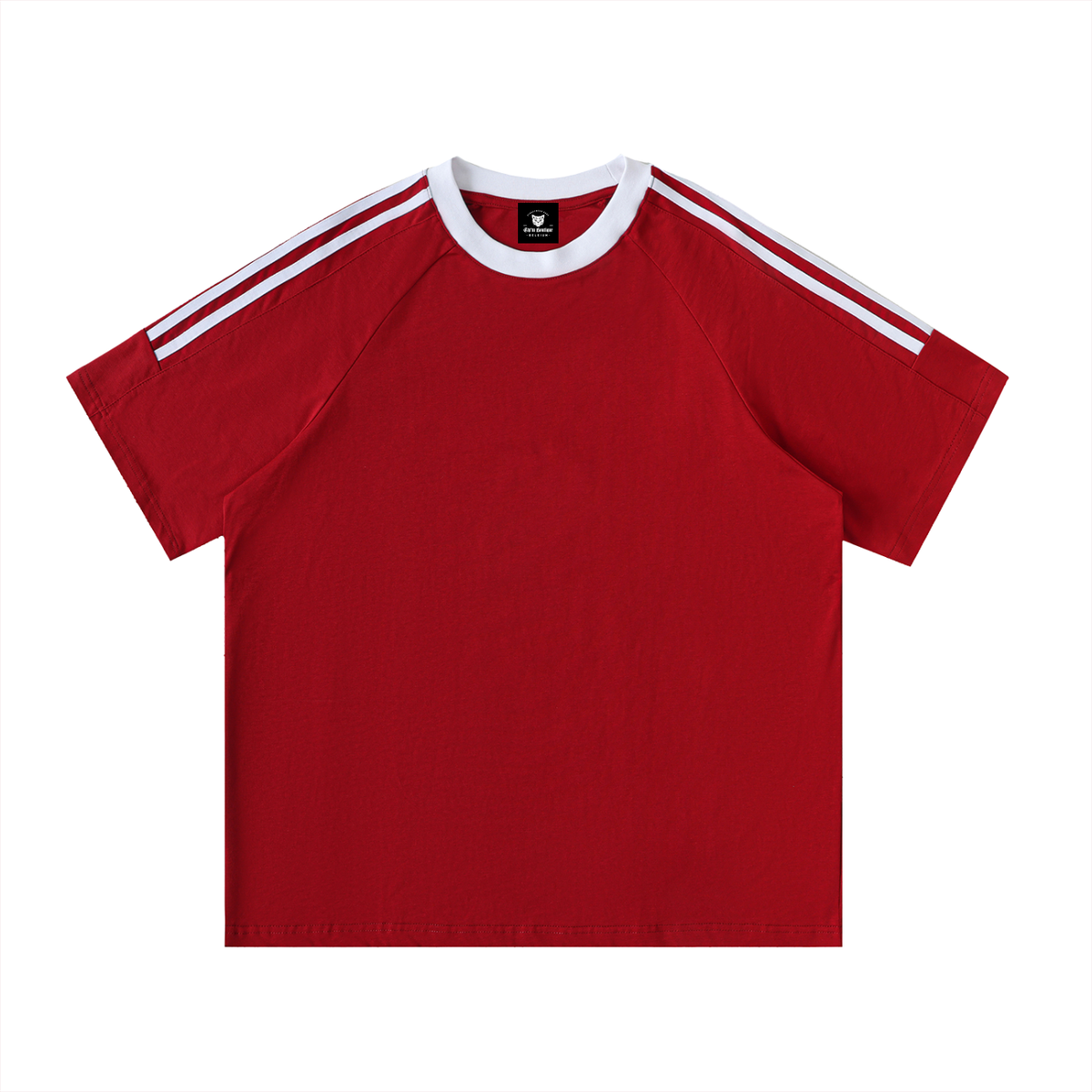T-shirt Bandes Contrastantes Original Noir — Coton Streetwear Belge