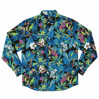chemise bleue à motifs floraux pour homme