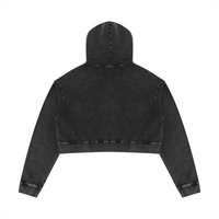 Dos du hoodie crop top femme effet minéral noir délavé
