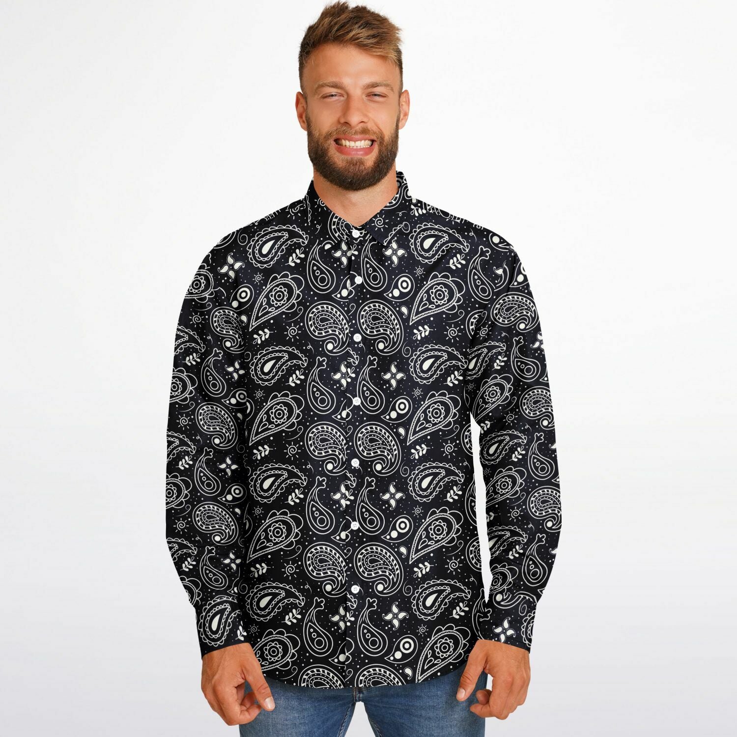 chemise noire en coton pour homme bandana