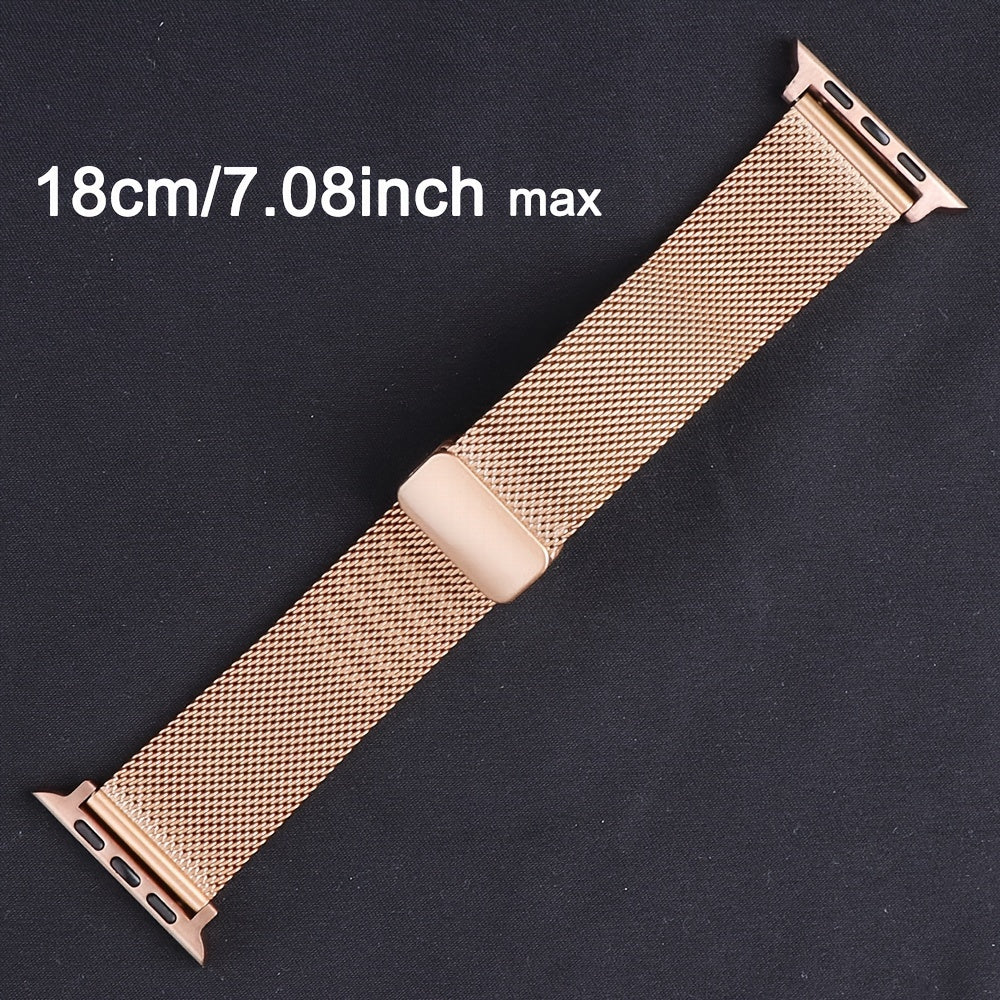 Bracelet Apple Watch milanais magnétique en acier, vue détaillée 2