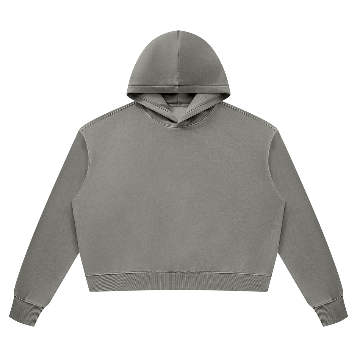 Hoodie femme délavé vintage gris, vue de face
