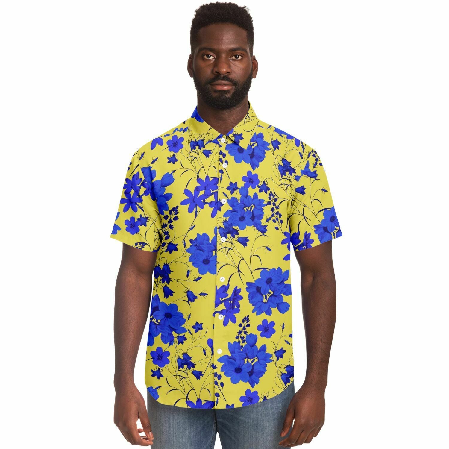 chemise courte manches fleuries pour homme