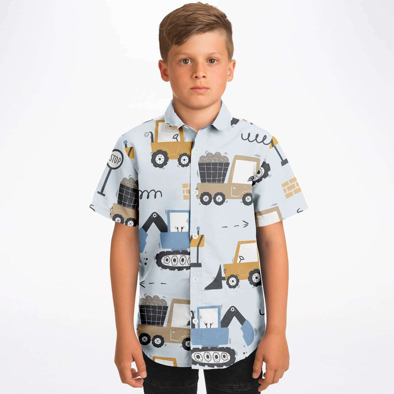 chemise imprimée camions de chantier pour garçon