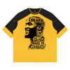 T-shirt raglan rayé jaune et noir unisexe vue de face - CHT'M Boutique Belgique