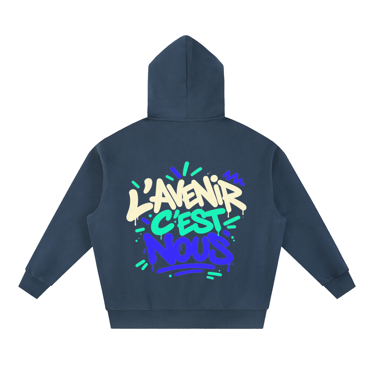 Hoodie boxy Gen Z « L'avenir c'est nous » – coupe courte