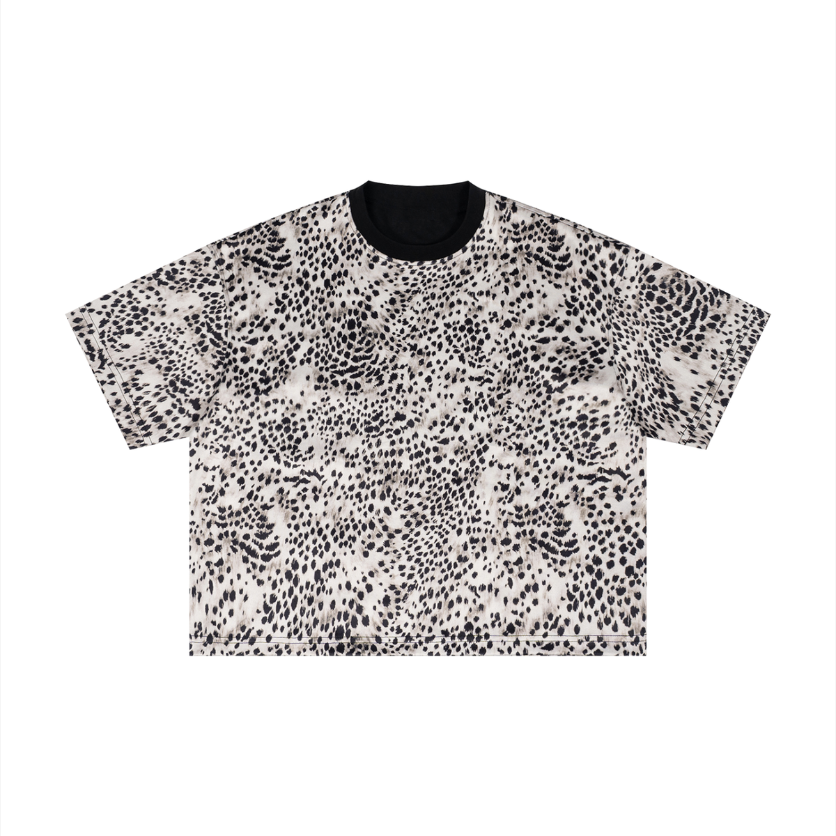 T-shirt Boxy Motif Léopard Noir — Streetwear Belge