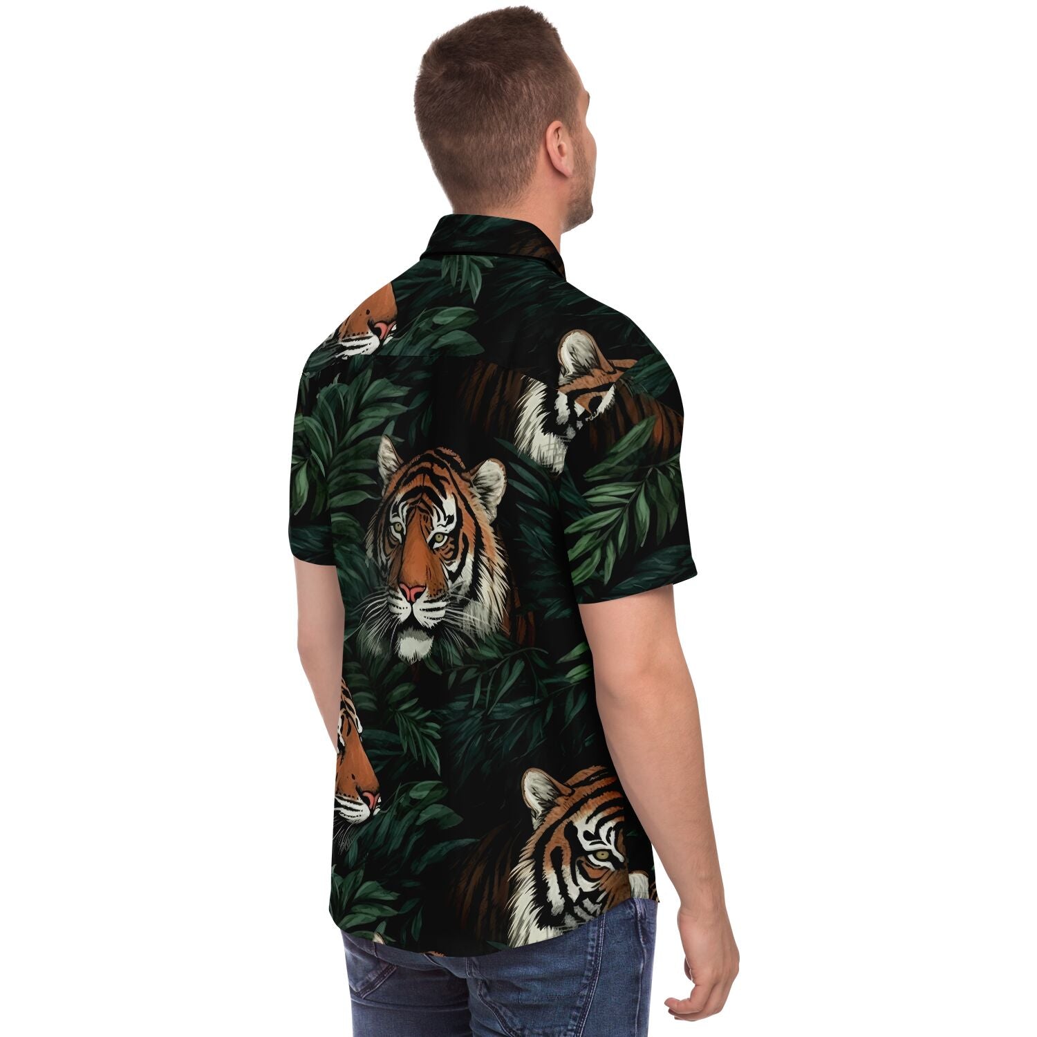 haut homme tigre à manches courtes